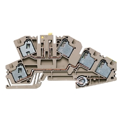 Weidmuller 1899200000 PDL 4/TR/DU/PE Исполнение: Измерительная клемма с размыкателем, PUSH IN, 4 мм.кв, 400 V, 20 A, поворотный, Темно-бежевый