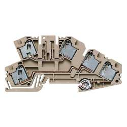 Weidmuller 1899220000 PDL 4/TR/DU/PE O.TNHE Исполнение: Измерительная клемма с размыкателем, PUSH IN, 4 мм.кв, 400 V, 20 A Темно-бежевый