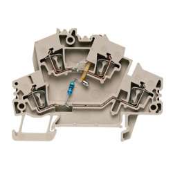 Weidmuller 1905310000 ZDK 2.5-2/LD 24VUC Исполнение: Z-серия, Клемма с электронными компонентами, Двухуровневая клемма, Расчетное сечение: 2.5 мм.кв, Пружинное соединение, Темно-бежевый