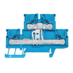 Weidmuller 1918680000 PDK 2.5/4V BL Исполнение: Проходная клемма, Двухуровневая клемма, PUSH IN, 4 мм.кв, 800 V, 24 A, синий