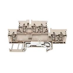 Weidmuller 1924460000 ZDK 2.5/3AN DU-PE Исполнение: Двухуровневая клемма, Пружинное соединение, 2.5 мм.кв, 800 V, 24 A, Темно-бежевый