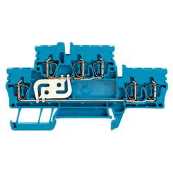 Weidmuller 1924480000 ZDK 2.5/3AN V BL Исполнение: Двухуровневая клемма, Пружинное соединение, 2.5 мм.кв, 800 V, 24 A, синий