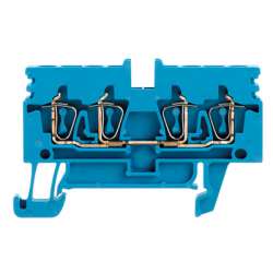 Weidmuller 1933750000 ZDU 2.5N/4AN BL Исполнение: Проходная клемма, Пружинное соединение, 2.5 мм.кв, 800 V, 24 A, синий