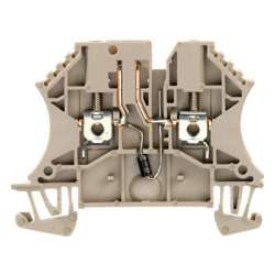 Weidmuller 1964810000 WTR 2.5 D- 2STB 6.9/2.3 Исполнение: Измерительная клемма с размыкателем, Винтовое соединение, 2.5 мм.кв, 500 V, 14 A, поворотный, Темно-бежевый