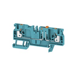 Weidmuller 1989810000 ADT 2.5 2C BL Исполнение: Измерительная клемма с размыкателем, PUSH IN, 2.5 мм.кв, 400 V, 20 A, синий