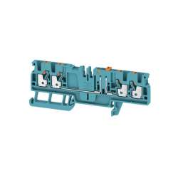 Weidmuller 1989870000 ADT 2.5 4C BL Исполнение: Измерительная клемма с размыкателем, PUSH IN, 2.5 мм.кв, 400 V, 20 A, синий