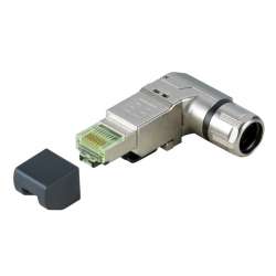 Weidmuller 1992890000 IE-PS-RJ45-FH-90-B-1.6 Исполнение: Разъем RJ45, инструмент не требуется, изогнутый, Cat.6A / Class EA (ISO/IEC 11801 2010)