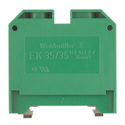 Weidmuller 661460000 EK 35/35 Исполнение: SAK-серия, Клеммы PE, Расчетное сечение: 35 мм.кв, Винтовое соединение, зеленый/желтый
