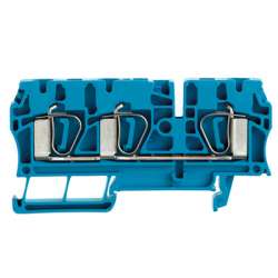 Weidmuller 7904190000 ZDU 4/3AN BL Исполнение: Проходная клемма, Пружинное соединение, 4 мм.кв, 800 V, 32 A, синий