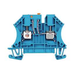 Weidmuller 7910220000 WTR 4 STB BL Исполнение: Измерительная клемма с размыкателем, Винтовое соединение, 4 мм.кв, 400 V, 32 A, поворотный, синий