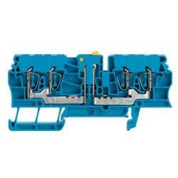 Weidmuller 7920930000 ZTR 2.5/4AN BL Исполнение: Измерительная клемма с размыкателем, Пружинное соединение, 2.5 мм.кв, 400 V, 16 A, поворотный, синий