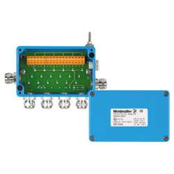 Weidmuller 8564200000 FBCon PA CG 4way Ex Исполнение: Стандартный концентратор для взрывоопасной зоны Ex EEx(ia), 4-канальный распределитель полевой шины EEx, IP66