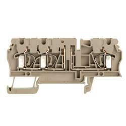 Weidmuller 8728450000 ZTR 2.5/3AN/O.TNHE Исполнение: Измерительная клемма с размыкателем, Пружинное соединение, 2.5 мм.кв, 500 V, 20 A, поворотный, Темно-бежевый