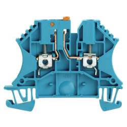 Weidmuller 8731640000 WTR 2.5 BL Исполнение: Измерительная клемма с размыкателем, Винтовое соединение, 2.5 мм.кв, 500 V, 24 A, поворотный, синий