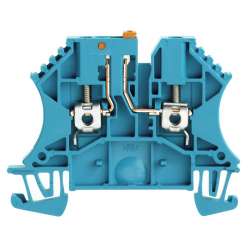 Weidmuller 8731660000 WTR 2.5 STB2.3 BL Исполнение: Измерительная клемма с размыкателем, Винтовое соединение, 2.5 мм.кв, 800 V, 14 A, поворотный, синий