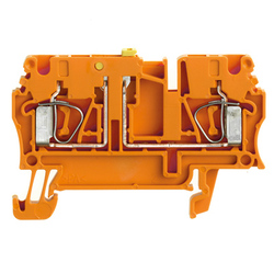 Weidmuller 8731680000 ZTR 2.5 OR Исполнение: Измерительная клемма с размыкателем, Пружинное соединение, 2.5 мм.кв, 500 V, 20 A, поворотный, оранжевый