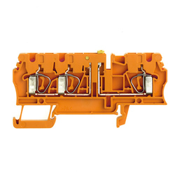 Weidmuller 8731690000 ZTR 2.5/3AN OR Исполнение: Измерительная клемма с размыкателем, Пружинное соединение, 2.5 мм.кв, 500 V, 20 A, поворотный, оранжевый