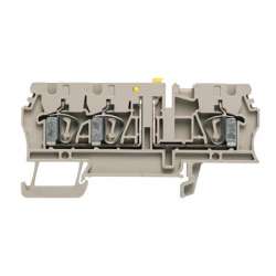 Weidmuller 8731720000 ZTR 2.5/3AN Исполнение: Измерительная клемма с размыкателем, Пружинное соединение, 2.5 мм.кв, 500 V, 20 A, поворотный, Темно-бежевый