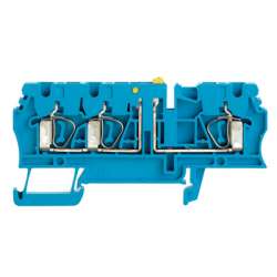 Weidmuller 8731730000 ZTR 2.5/3AN BL Исполнение: Измерительная клемма с размыкателем, Пружинное соединение, 2.5 мм.кв, 500 V, 20 A, поворотный, синий