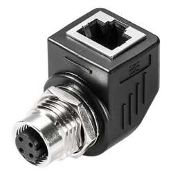 Weidmuller 8901630000 IE-M12-ADAP A Исполнение: Адаптер, изогнутый, RJ45 90°, M12, Cat.5 (ISO/IEC 11801), IP65